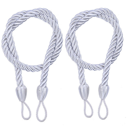 LSLJS Curtain Tiebacks Clearance Under $5! Curtain Holdbacks, 2PCS Curtain Tie Backs for Curtains, Ropes Tie Backs for Curtain Cord Buckle Tiebacks Tie Backs Beige White.