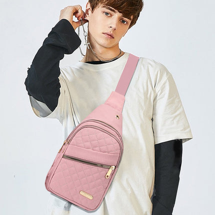 Suncoda Sling Bag for Women, Crossbody Sling Backpack Small Sling Bag Multipurpose Crossbody Shoulder Bag Travel Hiking Backpack, Sling Bag for Men #1-Pink.