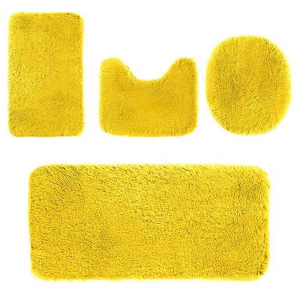 Under $5 Tyidzon Bathroom Rugs Solid Color Bath Mats 3 Set Bath Mats for bathroom Toilet Mats Universal Soft Comfortable Water Absorption Non-Slip Thick Machine Washable Easier to Dry AYellow 2.