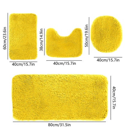 Under $5 Tyidzon Bathroom Rugs Solid Color Bath Mats 3 Set Bath Mats for bathroom Toilet Mats Universal Soft Comfortable Water Absorption Non-Slip Thick Machine Washable Easier to Dry AYellow 2.