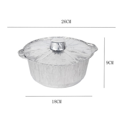 Under $1 Tyidzon Foil Pans Aluminum Round Foil Pan 2pcs Disposable Aluminum Pans with Lid 10*3.5Inch Baking Foil Pan Tinfoil Camping Pot for Prepping Food.