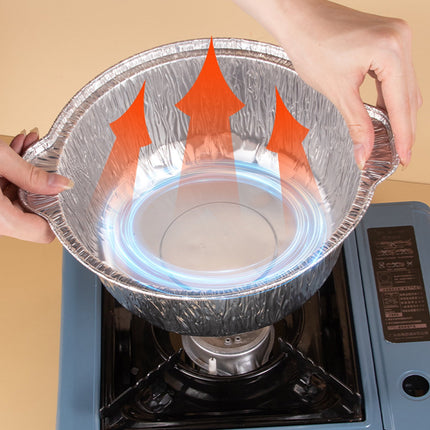 Under $1 Tyidzon Foil Pans Aluminum Round Foil Pan 2pcs Disposable Aluminum Pans with Lid 10*3.5Inch Baking Foil Pan Tinfoil Camping Pot for Prepping Food.