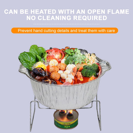 Under $1 Tyidzon Foil Pans Aluminum Round Foil Pan 2pcs Disposable Aluminum Pans with Lid 10*3.5Inch Baking Foil Pan Tinfoil Camping Pot for Prepping Food.