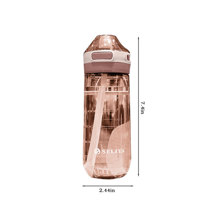 Tyidzon Straw Water Bottle, Water Bottle Cup for Kids/Toddlers Ages 3+ Spill Proof Leak Proof, Water Bottles Great for School Sports Daycare & Camp Pink.