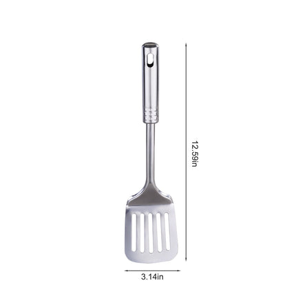 Tyidzon 13 Inch Stainless Steel Spatula Silver Slotted Metal Spatula Heavy Duty Sturdy Kitchen Spatula High Heat Resistant Fryer Barbecue Cookware Etc Kitchen Meat Spatula Silver.