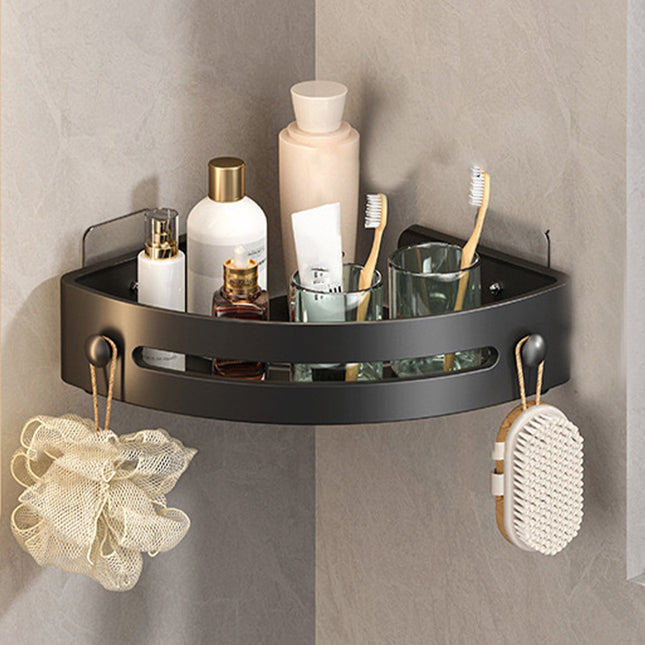 Tyidzon Bathroom Corner Shelf Gray Wall Mounted Corner Shower Caddy Kitchen Corner Shelves No Drill Shower Organizer Black.
