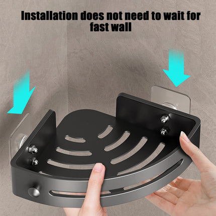 Tyidzon Bathroom Corner Shelf Gray Wall Mounted Corner Shower Caddy Kitchen Corner Shelves No Drill Shower Organizer Black.