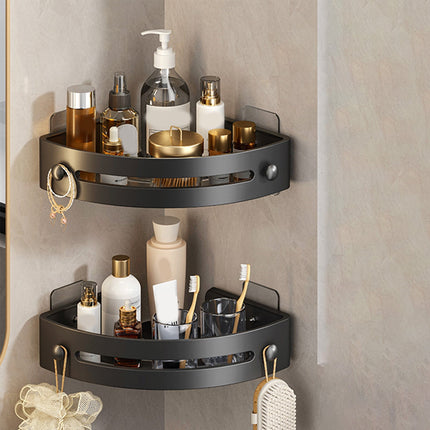 Tyidzon Bathroom Corner Shelf Gray Wall Mounted Corner Shower Caddy Kitchen Corner Shelves No Drill Shower Organizer Black.