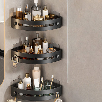 Tyidzon Bathroom Corner Shelf Gray Wall Mounted Corner Shower Caddy Kitchen Corner Shelves No Drill Shower Organizer Black.