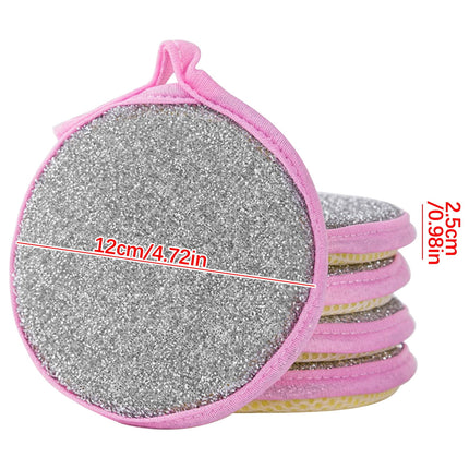 Under $1 Tyidzon Sponges Kitchen Multi-Purpose,5Pc Non-Scratch Sponges for Cleaning, Along with Heavy Duty Scrubbing Power - Reusable Double-Sided Dish Sponge for Dishes, Pots and Pans Pink.