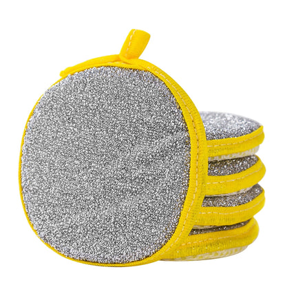 Under $1 Tyidzon Sponges Kitchen Multi-Purpose,5Pc Non-Scratch Sponges for Cleaning, Along with Heavy Duty Scrubbing Power - Reusable Double-Sided Dish Sponge for Dishes, Pots and Pans Yellow.