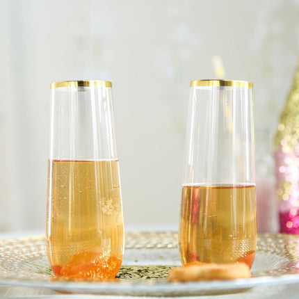 JWDX Glass and Bottle Clearance, Disposable Water Glass Champagne Glass Hot Gold Glass Plastic Cup Glass Drink Shatterproof Suitable for Parties Wedding Birthdays As shown.