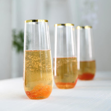 JWDX Glass and Bottle Clearance, Disposable Water Glass Champagne Glass Hot Gold Glass Plastic Cup Glass Drink Shatterproof Suitable for Parties Wedding Birthdays As shown.