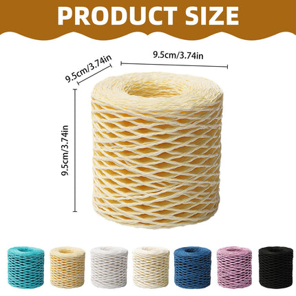 JWDX Needle and Thread Kit! Raffia for Crafts 150M Natural Raffia Yarn Raffia Yarn for Crocheting Raffia Paper Ribbon Natural Raffia Spool for Making Beach Bags Gift Wrapping Decorations Features: Off-White.