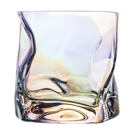 JWDX Glass and Bottle Clearance, Special Shaped Glass Whisky Glass Wind Design Irregular Cup Frosted Cup. As shown.