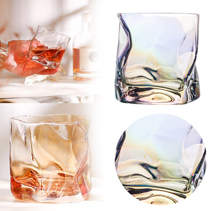 JWDX Glass and Bottle Clearance, Special Shaped Glass Whisky Glass Wind Design Irregular Cup Frosted Cup. As shown.