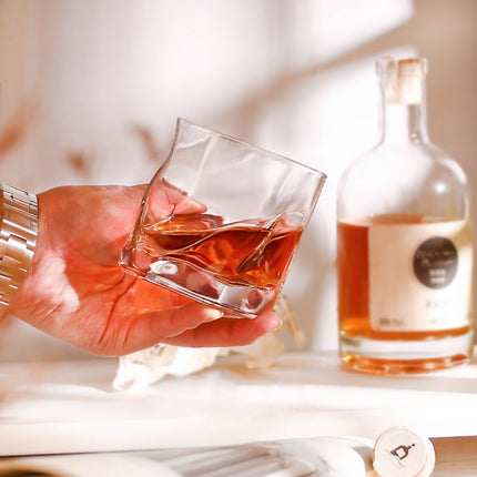 JWDX Glass and Bottle Clearance, Special Shaped Glass Whisky Glass Wind Design Irregular Cup Frosted Cup. As shown.