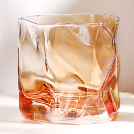 JWDX Glass and Bottle Clearance, Special Shaped Glass Whisky Glass Wind Design Irregular Cup Frosted Cup. As shown.