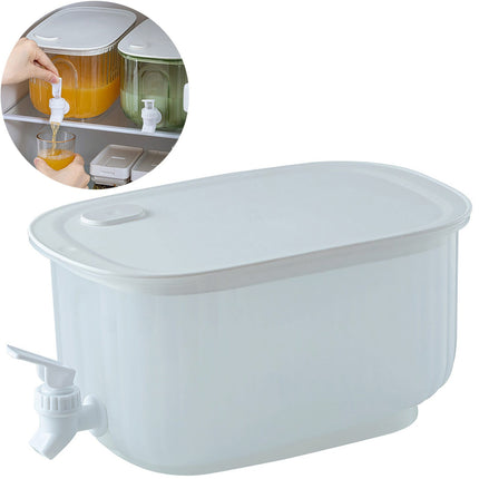 JWDX Glass and Bottle Clearance, Refrigerator Specific Cold Water Jug with Faucet Household Large Capacity Fruit Juice Cold Drink Barrel Lemon Fruit Tea Beverage Barrel Cold Water Jug. Clear.