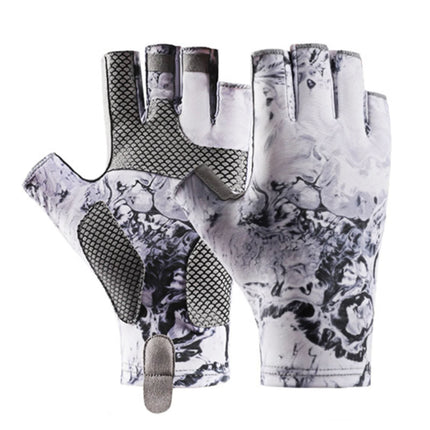 Gloves Clearance! JWDX Gloves, Sun Gloves Upf 50+ Fishing Gloves Fingerless Sun Fishing Gloves Men/Women for Kayaking Hiking Paddling Driving White.
