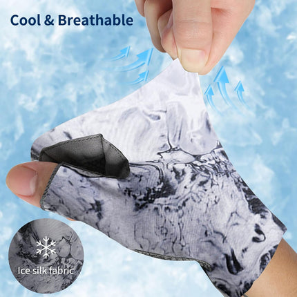 Gloves Clearance! JWDX Gloves, Sun Gloves Upf 50+ Fishing Gloves Fingerless Sun Fishing Gloves Men/Women for Kayaking Hiking Paddling Driving White.