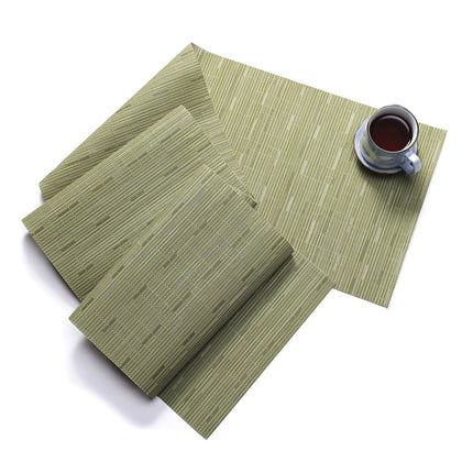 JWDX Placemat Clearance, Table Runner Texture Weave Doily Heat Insulation Pvc Wedding Party Dining Table Runner 53.15 Green.