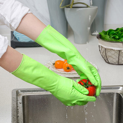 Savings, Cleaning Gloves, Eguiwyn Kid Painting Apron Sleeve, Apron Sleeve Reduced Price! 1 Pair of Gloves Gloves Gloves Washing Hand Rubber Long Cleaning Warm Gloves Kitchen Latex 3-Green2.