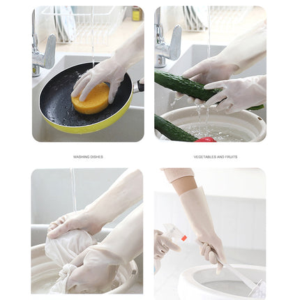Savings, Cleaning Gloves, Eguiwyn Kid Painting Apron Sleeve, Apron Sleeve Reduced Price! 1 Pair of Gloves Gloves Gloves Washing Hand Rubber Long Cleaning Warm Gloves Kitchen Latex 3-Orange.