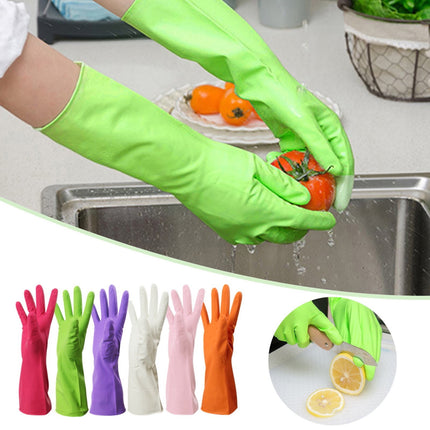 Savings, Cleaning Gloves, Eguiwyn Kid Painting Apron Sleeve, Apron Sleeve Reduced Price! 1 Pair of Gloves Gloves Gloves Washing Hand Rubber Long Cleaning Warm Gloves Kitchen Latex 4-Green1.