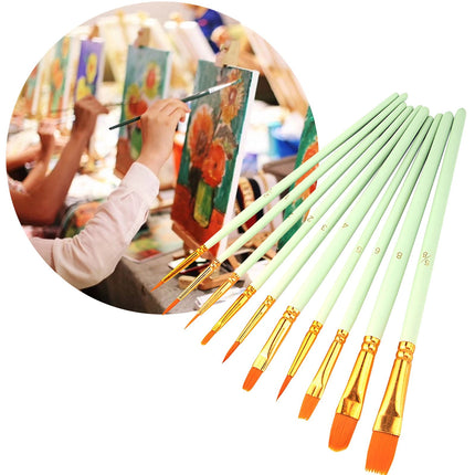 JWDX Brushes Clearance, Paint Brushes, Painting Pen, Art Tools, Brush Set, Round Tip Brushes Nylon Brushes Artist Wood Brushes for Oil Watercolor Face Nail Arts Miniature and Rock Painting Z2-Mint Green.