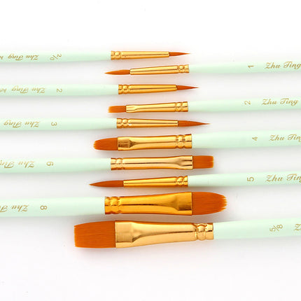 JWDX Brushes Clearance, Paint Brushes, Painting Pen, Art Tools, Brush Set, Round Tip Brushes Nylon Brushes Artist Wood Brushes for Oil Watercolor Face Nail Arts Miniature and Rock Painting Z2-Mint Green.