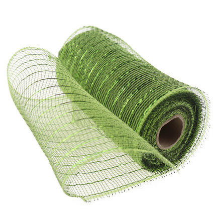 JWDX Gift Yarn Clearance, Packaging Ribbon, Poly Mesh Ribbon with Metallic Foil Each Roll for Wreaths Swags Bows Wrapping and Decorating G.