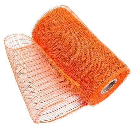 JWDX Gift Yarn Clearance, Packaging Ribbon, Poly Mesh Ribbon with Metallic Foil Each Roll for Wreaths Swags Bows Wrapping and Decorating N.