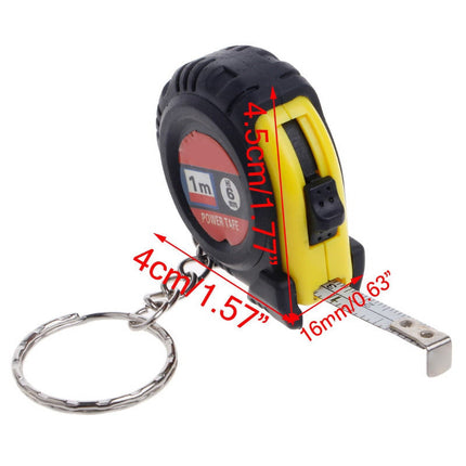 Ruler Retractable Tape Size Metric Measure 1m Pocket Chain color Key Random Tools & Home Improvement, Key ring design, you can it anywhere you want Random.