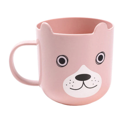 JWDX Glass&Bottle, Cute Cartoon Mouthwash Cup for Children, Kitchen Supplies Clearance, 1Pc Plastic Mouthwash Cup with Handle Bathroom Accessories Non Slip Toothbrush Holder Pink.