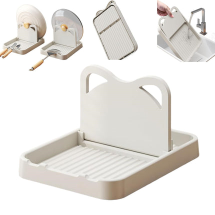 JWDX Rack Clearance, Spoon Rest with Lid Holder: Foldable Silicone Spoon Holder High Temperature Spoon Organizer Spatula Holder for Kitchen Counters and Stove Tops White.