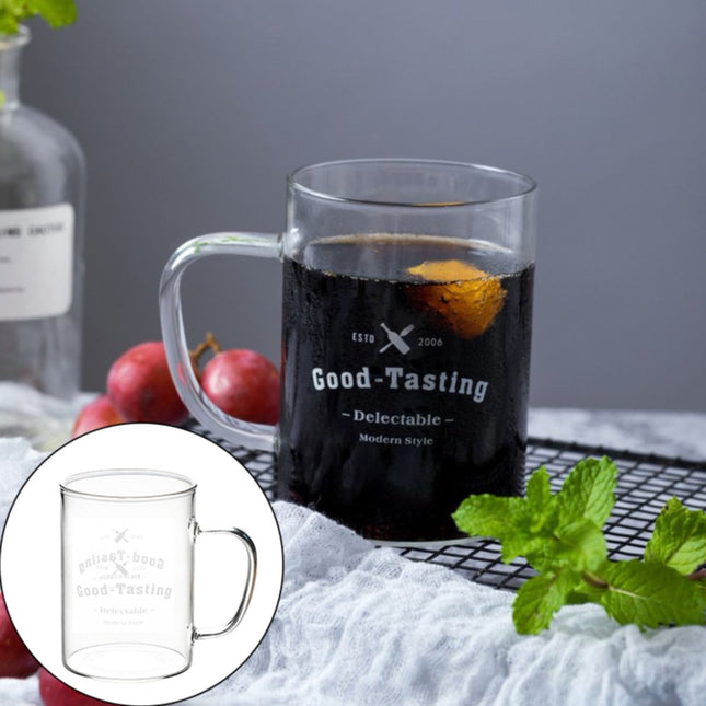 JWDX Bottle, Mug, Kitchen Supplies Clearance, Clear Glass Coffee Mugs 17 Oz Clear Transparent Tea Cups & Coffee Glasses Large Cappuccino Clear Cup with Handle for Hot/Cold Beverage Circular White.