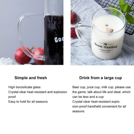 JWDX Bottle, Mug, Kitchen Supplies Clearance, Clear Glass Coffee Mugs 17 Oz Clear Transparent Tea Cups & Coffee Glasses Large Cappuccino Clear Cup with Handle for Hot/Cold Beverage Circular White.
