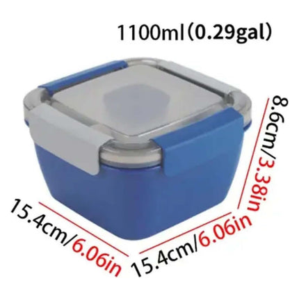 JWDX Food Storage, Light Meal Salad Box Japanese Style Double Layer Compartment Lunch Box, Kitchen Supplies Clearance, 1Pc Portable Box and Salad Bowl Combo Keep Your Food Fresh and Organized Green.