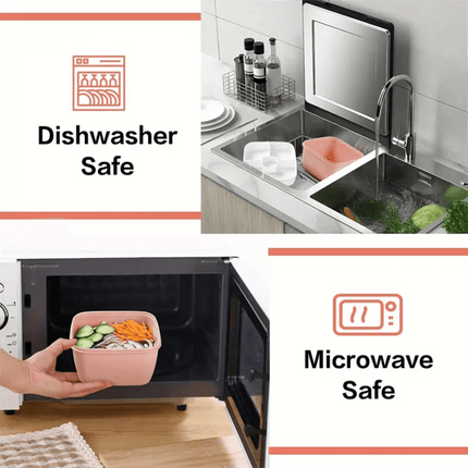 JWDX Food Storage, Light Meal Salad Box Japanese Style Double Layer Compartment Lunch Box, Kitchen Supplies Clearance, 1Pc Portable Box and Salad Bowl Combo Keep Your Food Fresh and Organized Green.