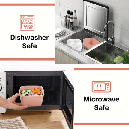 JWDX Food Storage, Light Meal Salad Box Japanese Style Double Layer Compartment Lunch Box, Kitchen Supplies Clearance, 1Pc Portable Box and Salad Bowl Combo Keep Your Food Fresh and Organized Green.