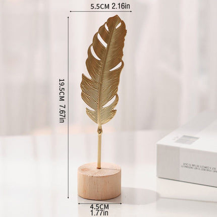 Leaf Decor Metal Golden Leaf Ornaments and Base Modern Simple Gold Leaf Table Sculpture for Living Room Bedroom Bookshelf Desktop Decoratio, Valentines Day Decorations: Desktop Ornament Gold1.