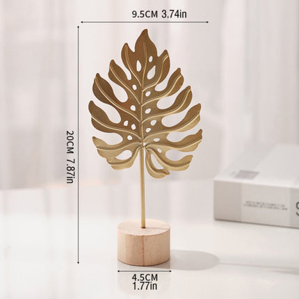 Leaf Decor Metal Golden Leaf Ornaments and Base Modern Simple Gold Leaf Table Sculpture for Living Room Bedroom Bookshelf Desktop Decoratio, Valentines Day Decorations: Desktop Ornament Gold1.