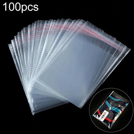 Made of Plastic, Gift Wrapping Paper Large Resealable Bags 100Pc Plastic Clear Self Sealing Bags Self Adhesive Sealing Plastic Bags in for and Clothes Jewelry Package Clear.