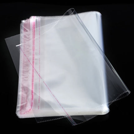 Made of Plastic, Gift Wrapping Paper Large Resealable Bags 100Pc Plastic Clear Self Sealing Bags Self Adhesive Sealing Plastic Bags in for and Clothes Jewelry Package Clear.