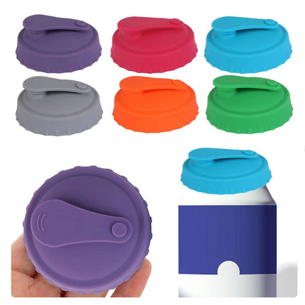 JWDX Soda Can Cap Clearance, Can Lids Juice Beverage Beer No Spill Silicone Can Lid Standard Cans Protector (6 Pack Assorted) Pink.