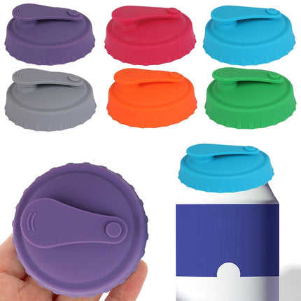 JWDX Soda Can Cap Clearance, Can Lids Juice Beverage Beer No Spill Silicone Can Lid Standard Cans Protector (6 Pack Assorted) Pink.
