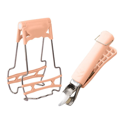 JWDX Food Clips Clearance, Stainless Steel Anti Hot Bowl Dish Plate Clip Clamp Holder for Moving Hot Plate Or Bowls with Food Out From Microwave Oven Kitchen Tool Tongs for Cooking Pink.