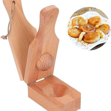 JWDX Bakeware Clearance, Wooden with Handle 2 in 1 Portable Wooden Banana Maker Wood Latin Cooking Utensil for Making Stuffed Gold.