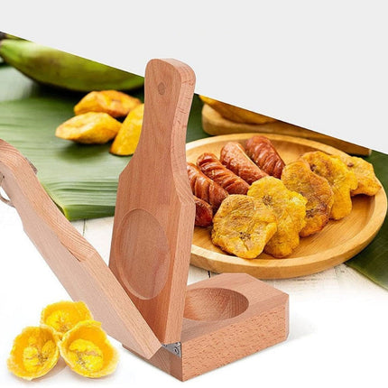 JWDX Bakeware Clearance, Wooden with Handle 2 in 1 Portable Wooden Banana Maker Wood Latin Cooking Utensil for Making Stuffed Gold.